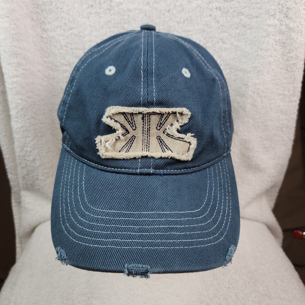 WWE KK Ken Kennedy Hat Cap Strapback Light Blue Wrestling 2007 Stressing Torn